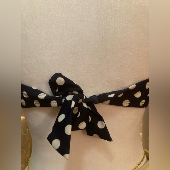 Xhiliration Polkadot Navy and White Padded Bikini Top XL NWOT - Picture 5 of 11